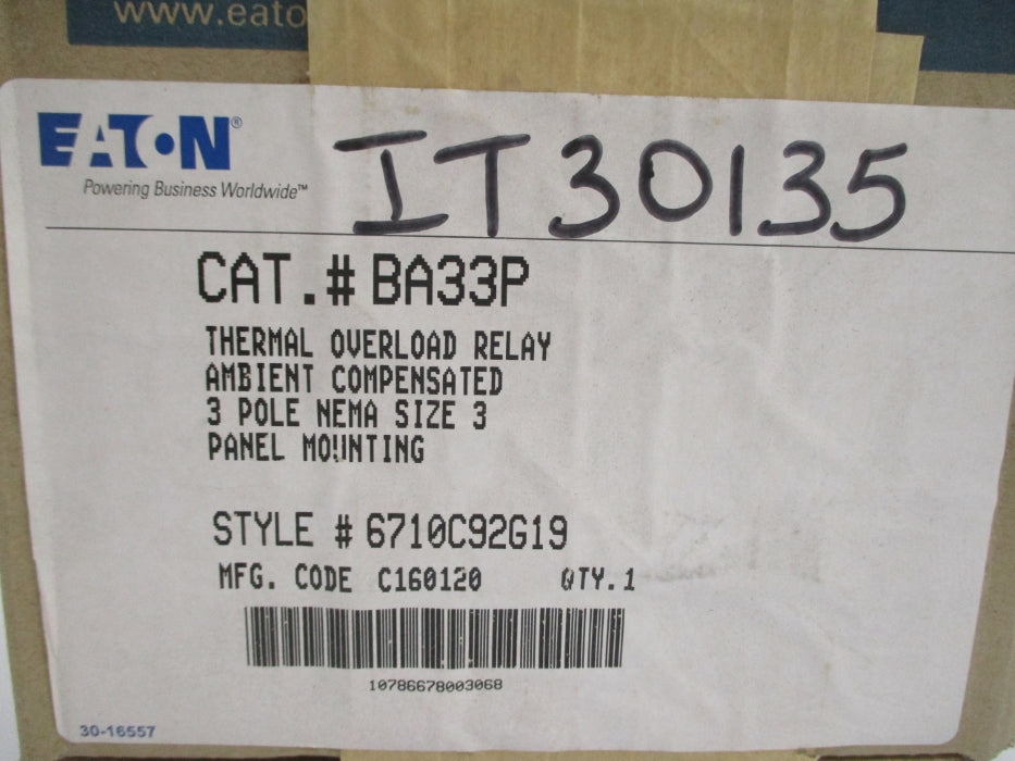 EATON BA33P 6710C92G19 NSFS