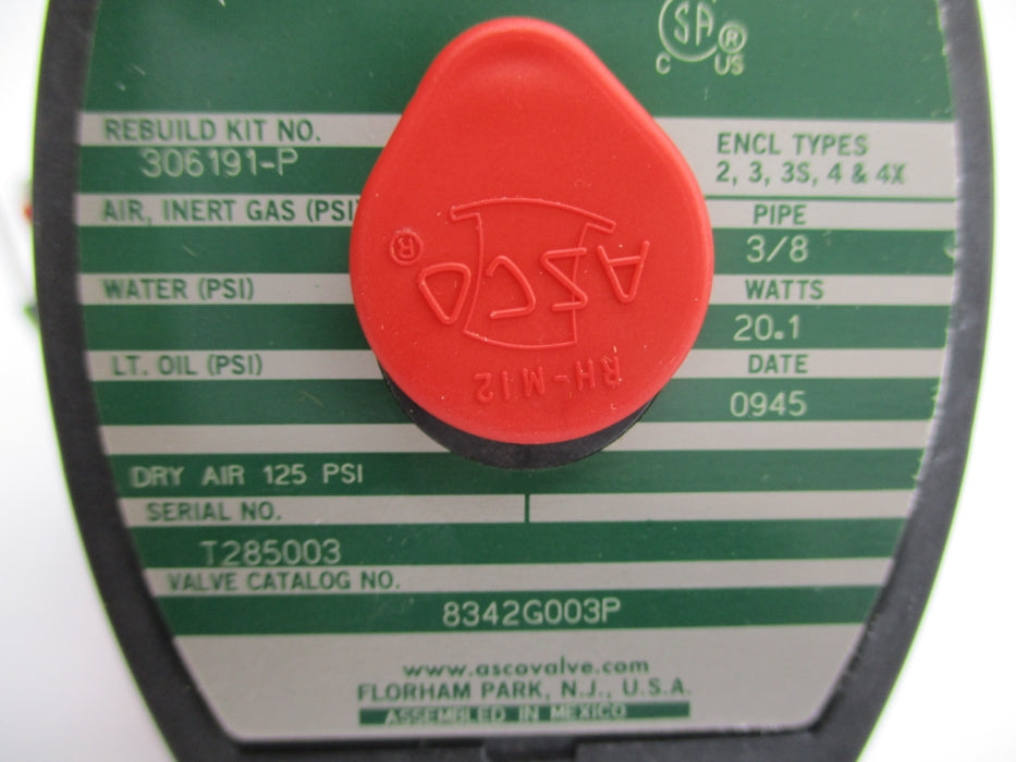 ASCO 8342G003P 125PSI 120/60 NSNP