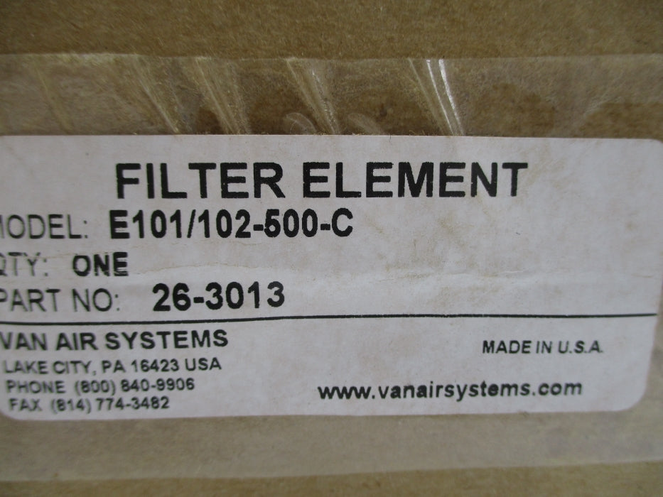 VAN AIR SYSTEMS 26-3013 E101/102-500-C NSMP