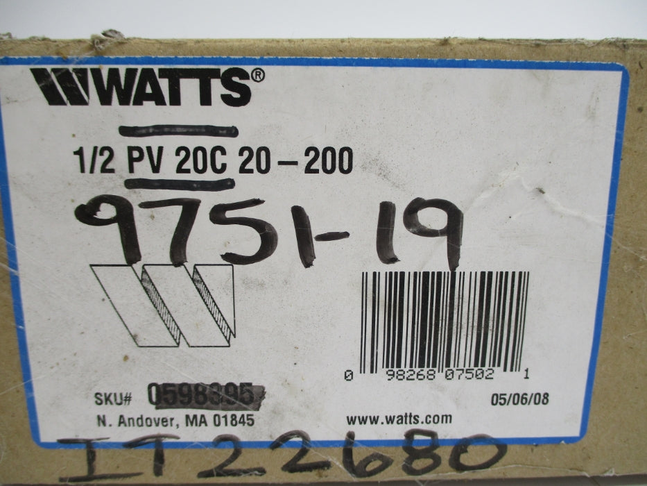WATTS 9751-19 PV20C 20-200PSI NSMP