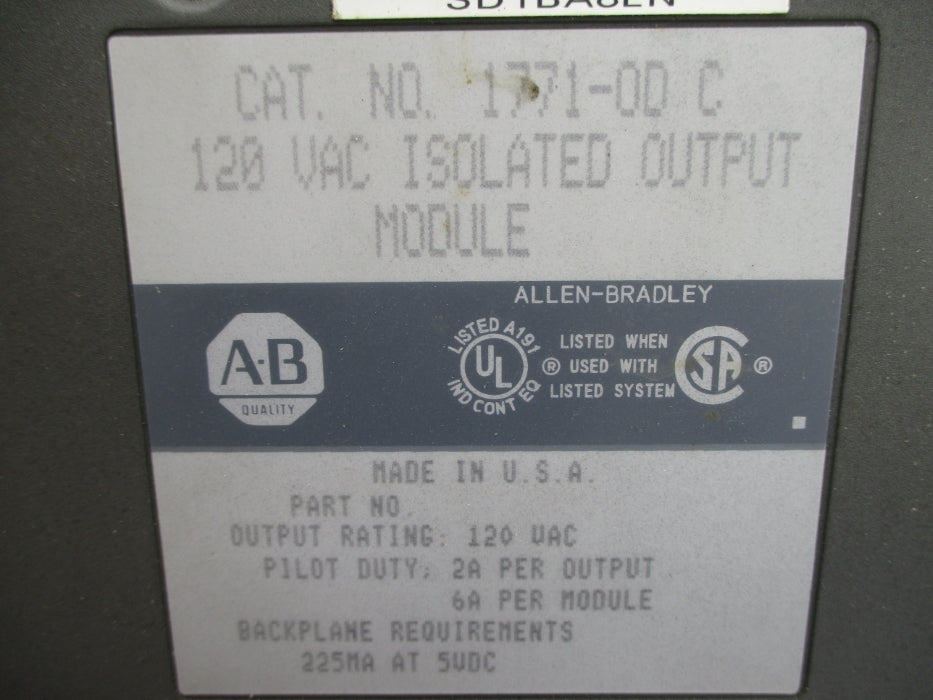 ALLEN BRADLEY 1771-OD SER. C UNMP