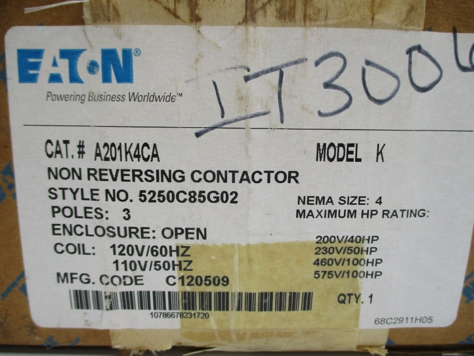EATON A201K4CA 5250C85G02 110/120V NSMP