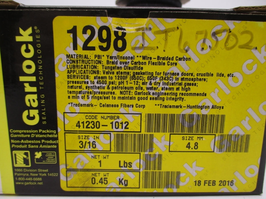 GARLOCK 1298-3/16 NSMP