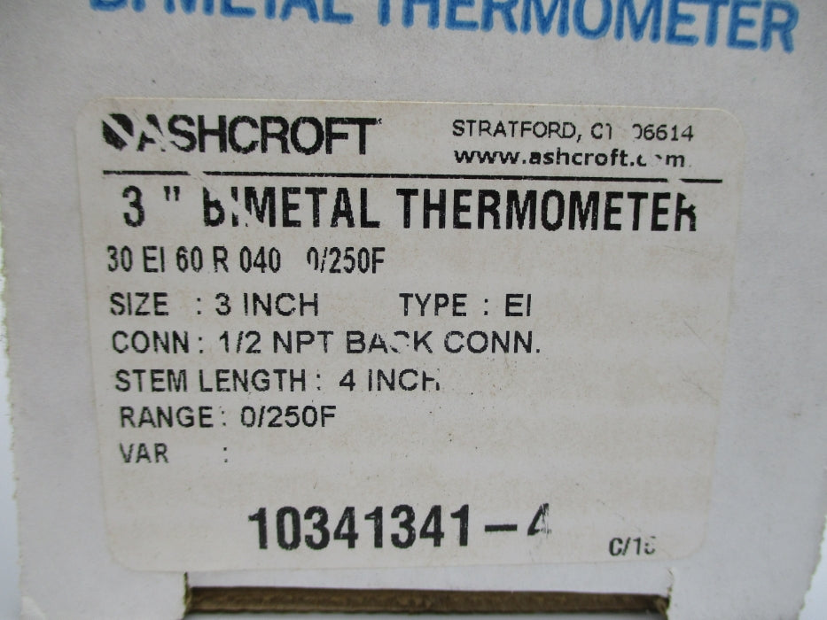 ASHCROFT 30-EI-60-R-040-0/250F NSMP
