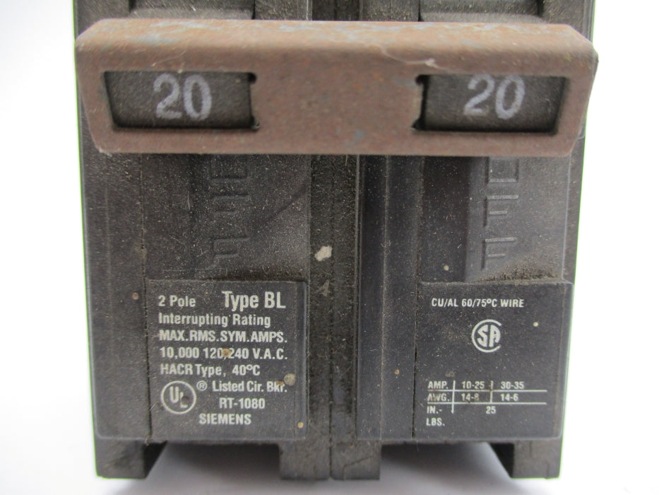 SIEMENS BL220 20A 120/240VAC NSNP