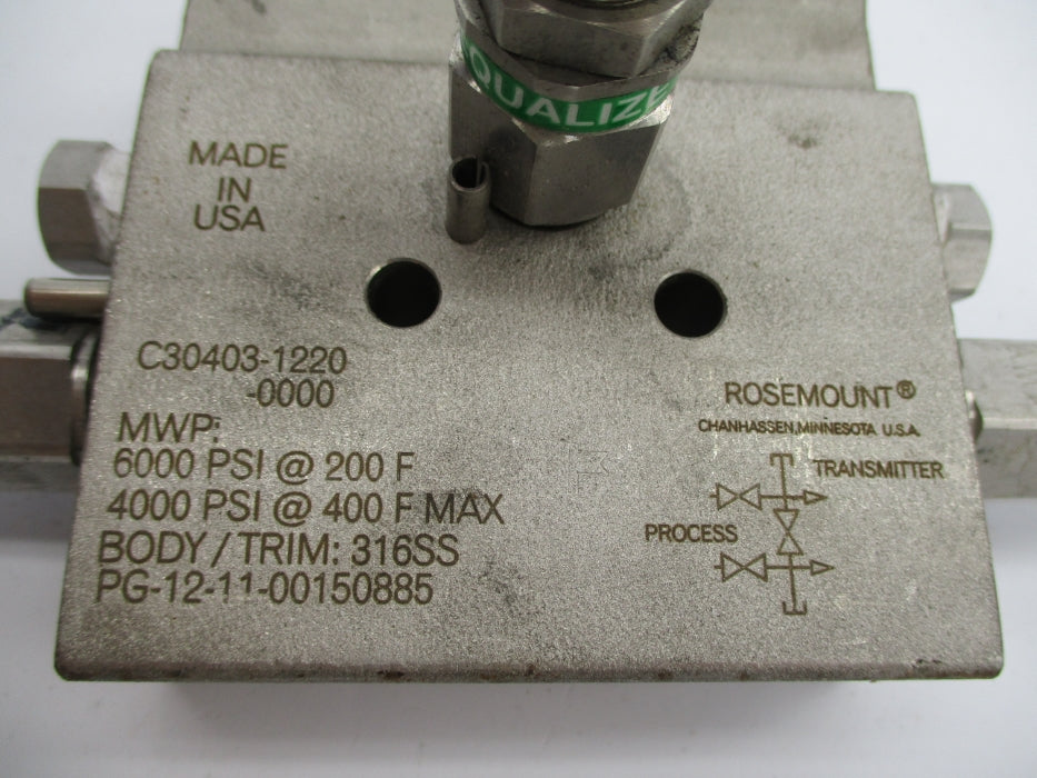 ROSEMOUNT C30403-1220-0000 4000-6000PSI  200/400F UNMP