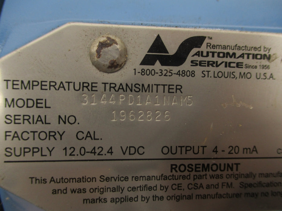 ROSEMOUNT 3144PD1A1NAM5 12.0-42.4VDC NSNP