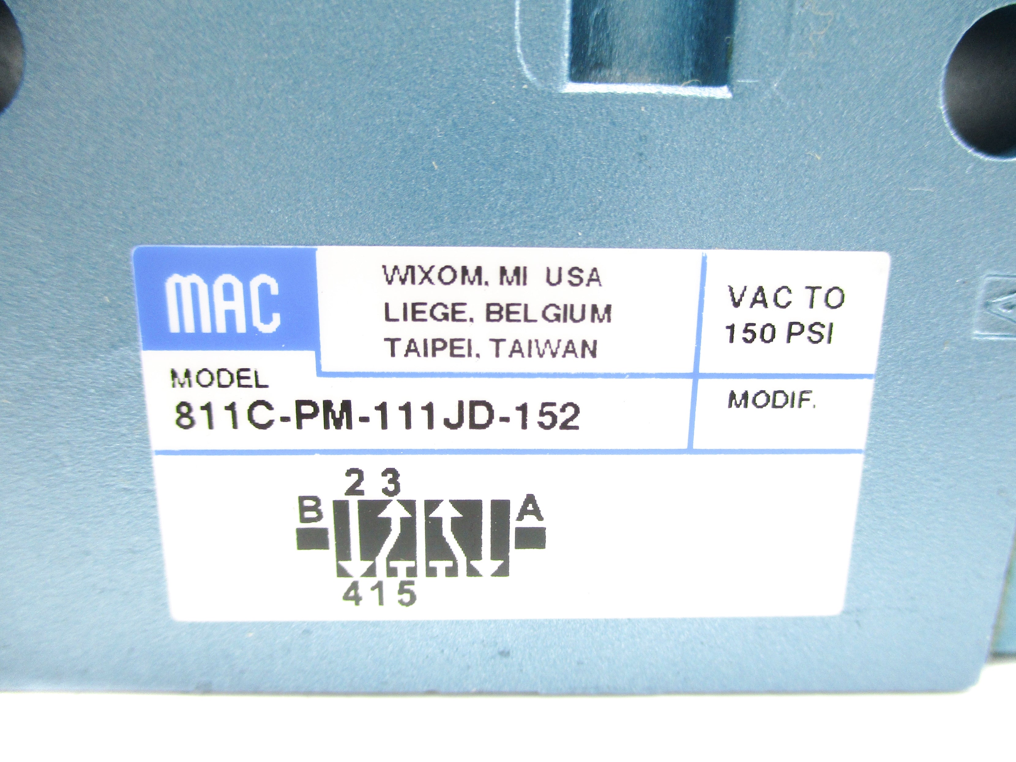MAC 811C-PM-111JD-152 150PSI 110/120V NSNP
