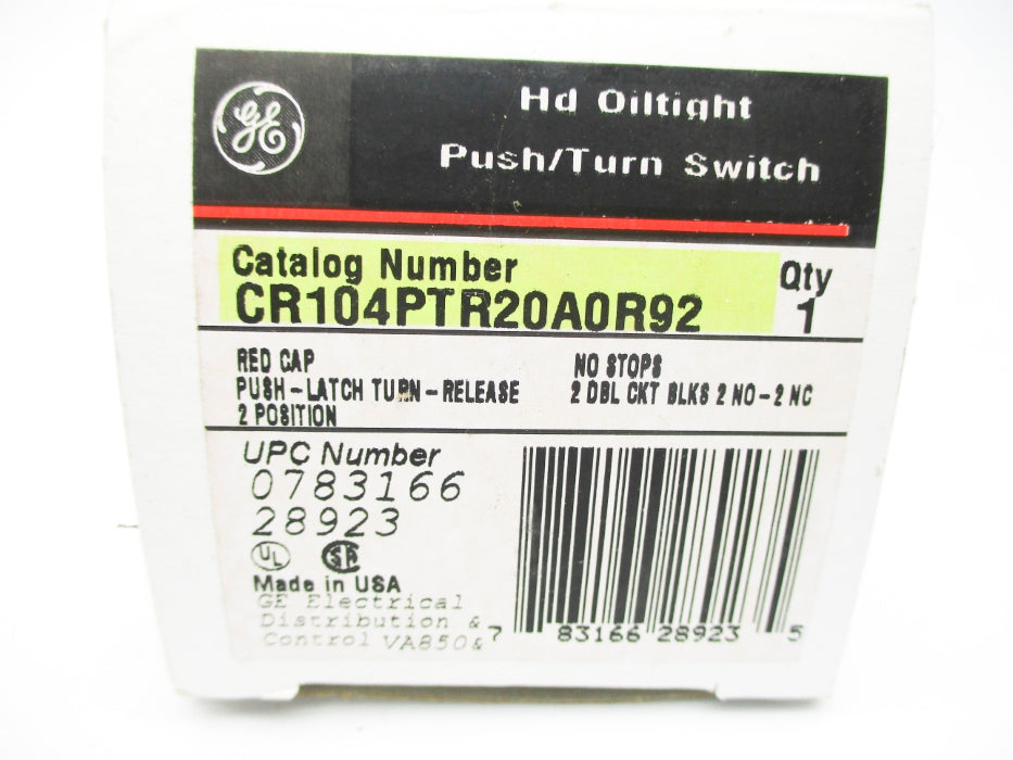 GENERAL ELECTRIC CR104PTR20A0R92 NSMP