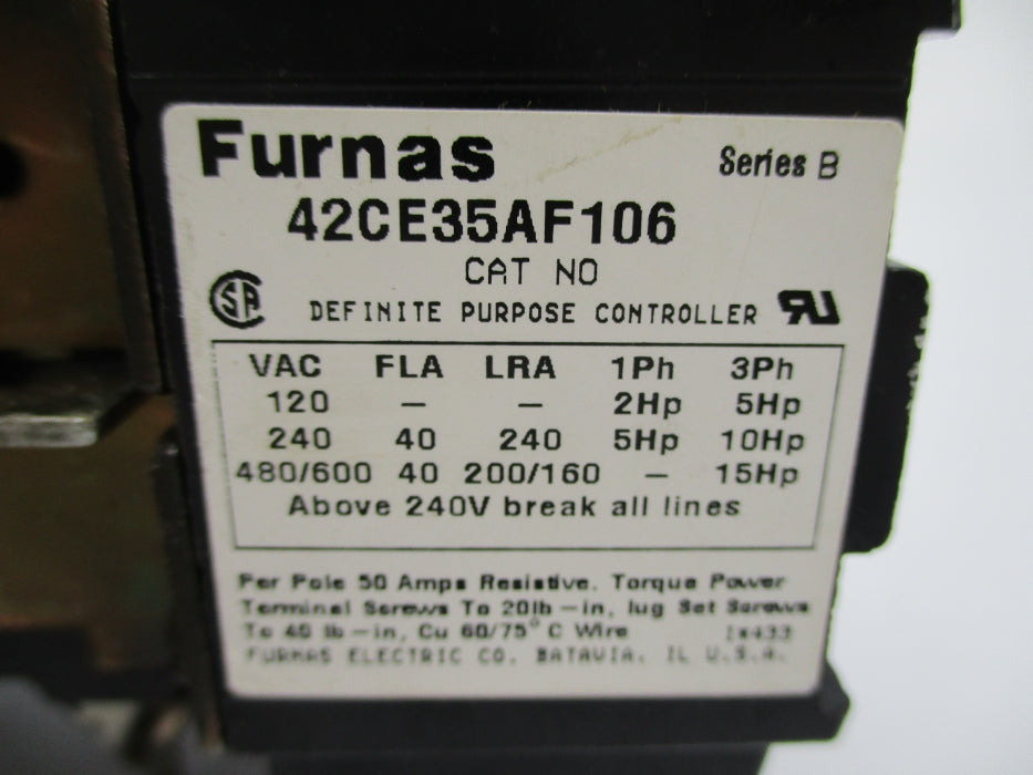 FURNAS 42CE35AF106 SER. B 110/120V NSNP