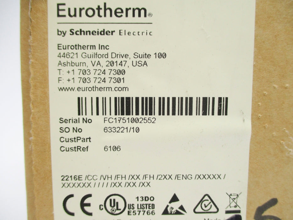 EUROTHERM 2216E/CC/VH/FH/XX/FH/2XX/ENG/XXXXX/XXXXXX/////XX/XX/XX NSMP