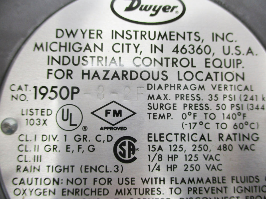 DWYER 1950P-8-2F 35PSI NSNP