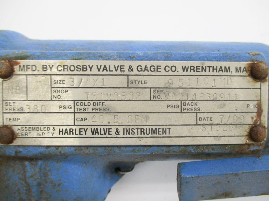 CROSBY 951101MD 380PSI UNMP