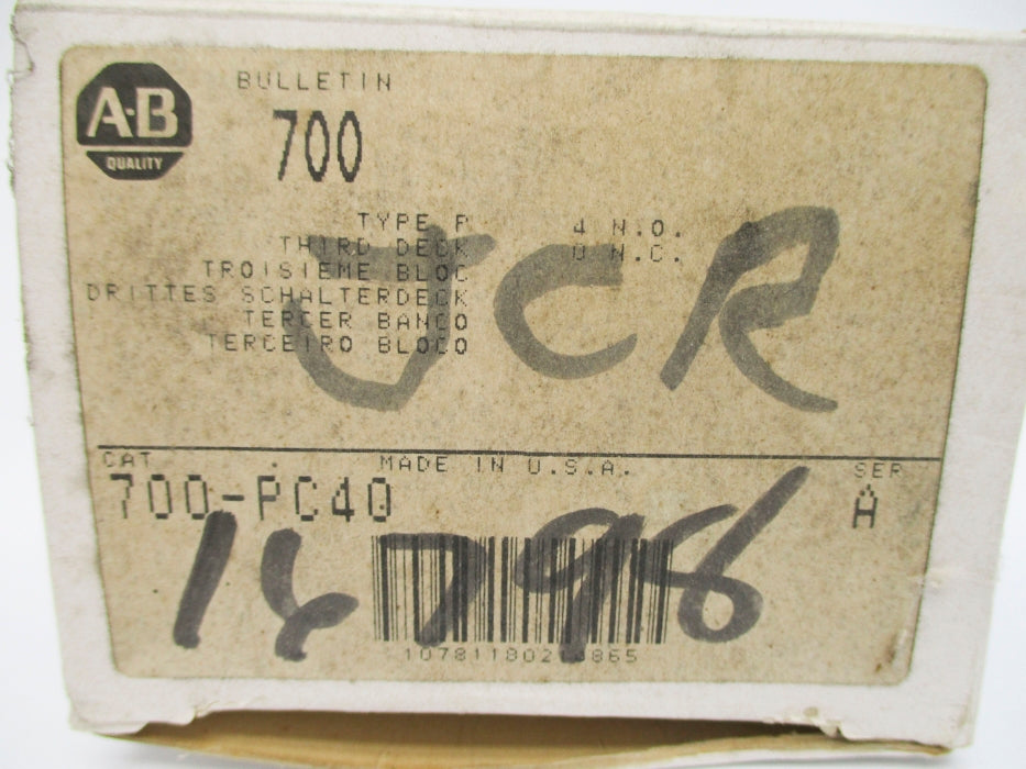 INDUSTRIAL SPARE PART 700-PC40 SER. A (BK/BL) NSMP