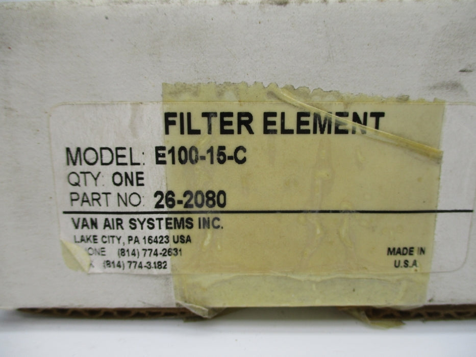 VAN AIR SYSTEMS 26-2080 E100-15-C NSMP