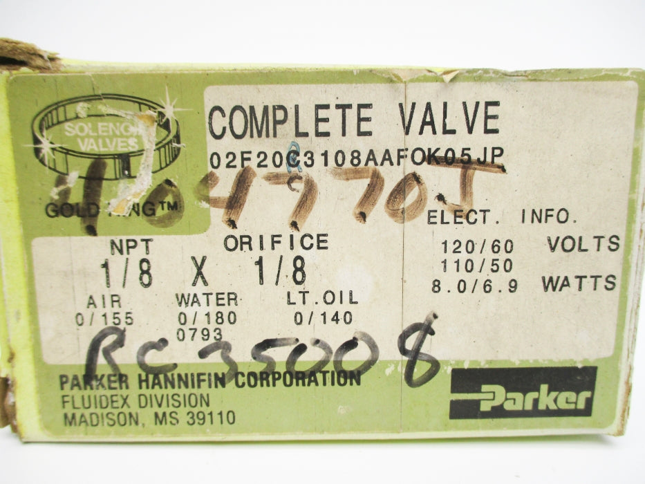 PARKER 02F20C3108AAFOK05JP 110/120V 140/155/180PSI NSMP