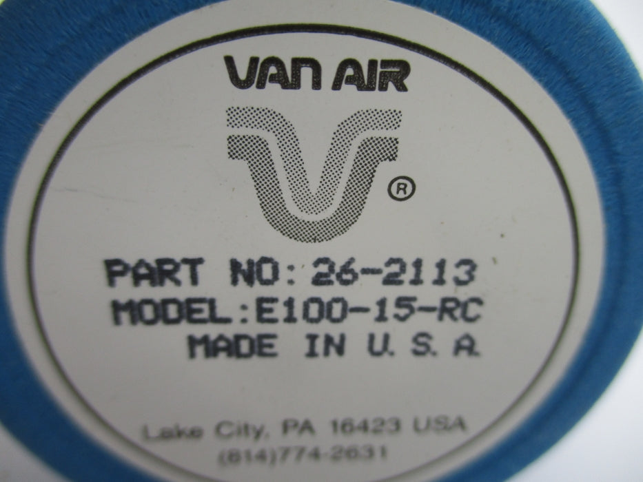 VAN AIR SYSTEMS 26-2113 E100-15-RC NSNP