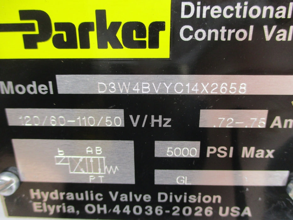 PARKER D3W4BVYC14X2658 5000PSI 110/120V NSNP