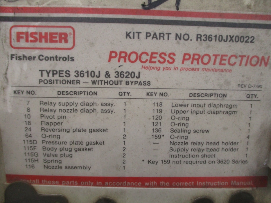 FISHER CONTROLS R3610JX0022 NSMP