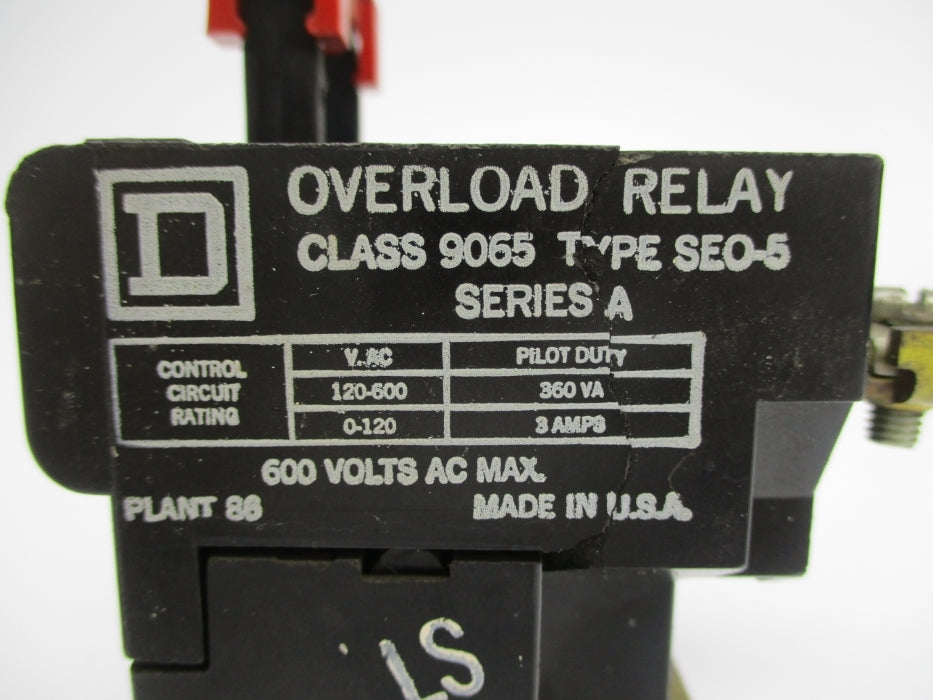 SQUARE D 9065SEO-5 SER. A 3A 120-600V 3A UNMP