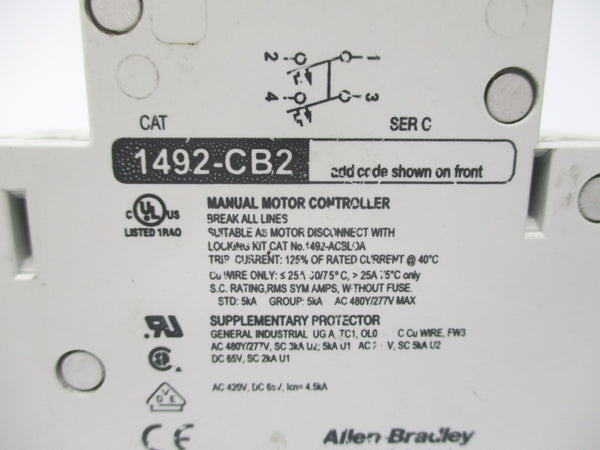 ALLEN BRADLEY 1492-CB2G070 SER. C 7A 277VAC NSNP