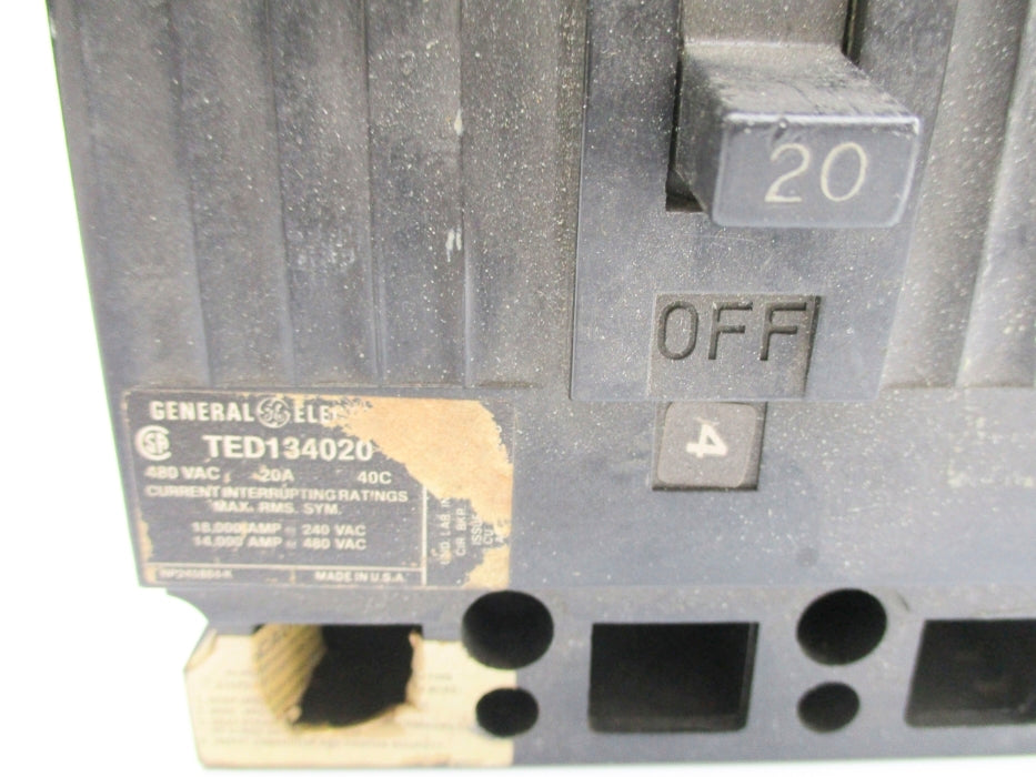 GENERAL ELECTRIC TED134020 480VAC 20A UNMP