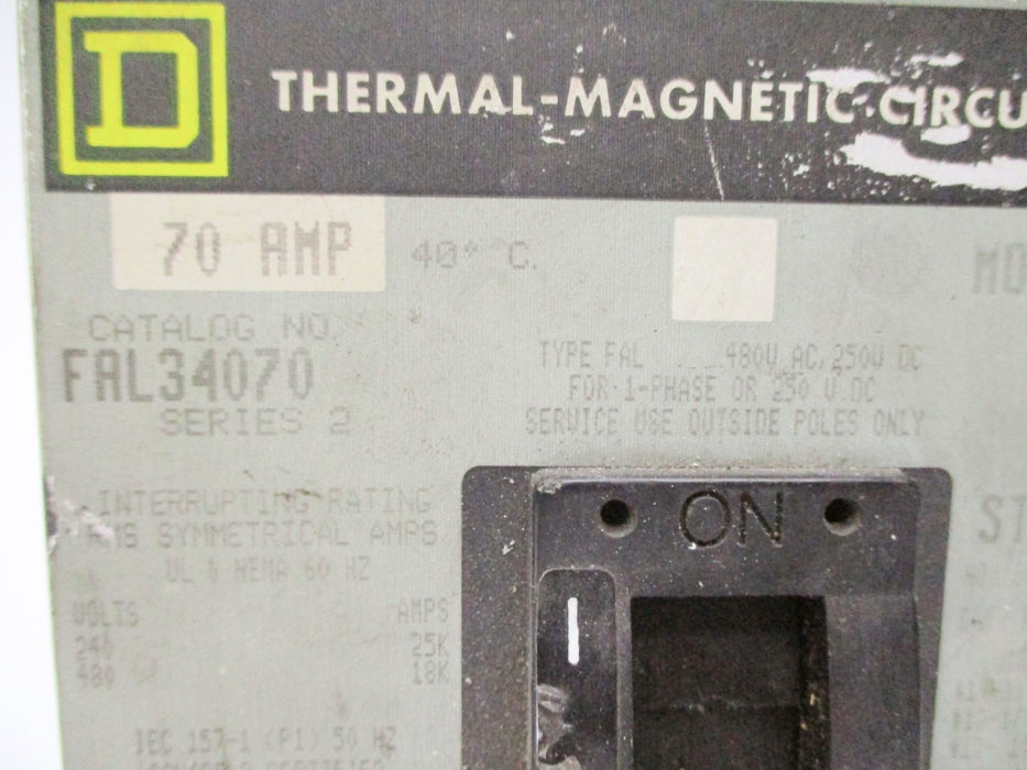 SQUARE D FAL34070 SER. 2 70A 480VAC UNMP
