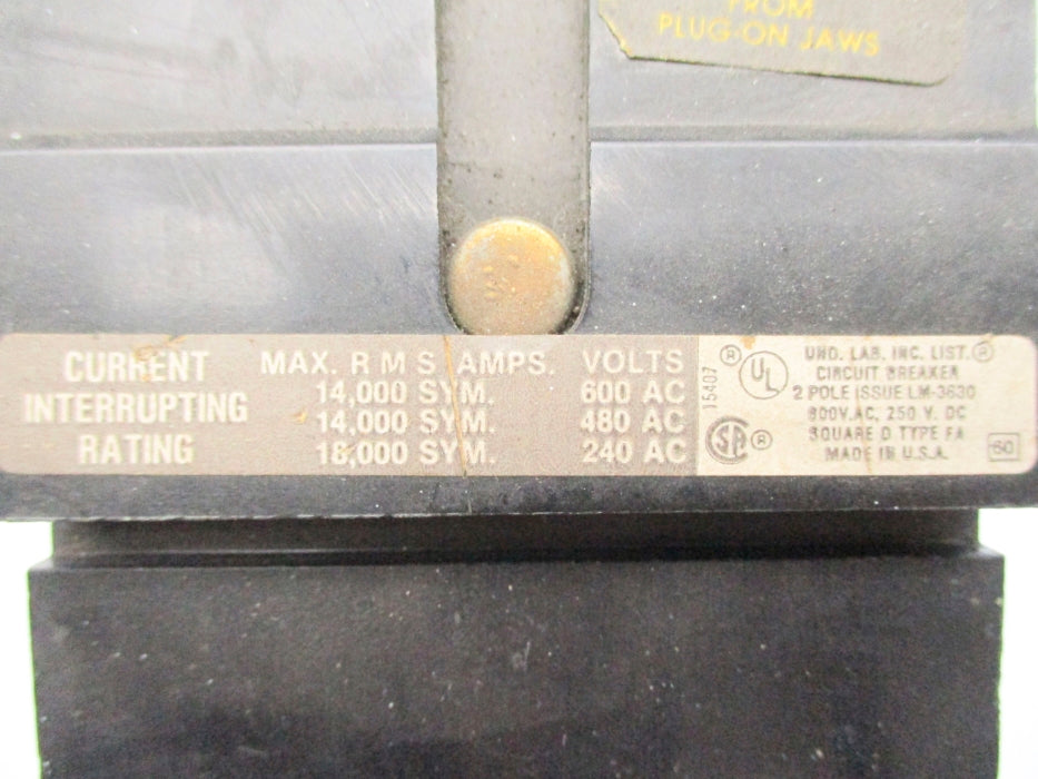 SQUARE D FA26030AC SER. 1 30A 600VAC UNMP