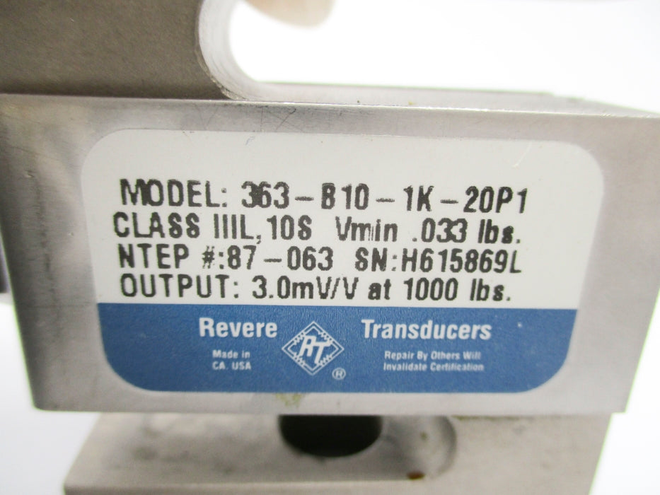 REVERE TRANSDUCERS 363-B10-1K-20P1 NSNP