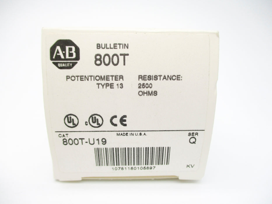 ALLEN BRADLEY 800T-U19 SER. Q 300VAC/DC (WH) NSMP