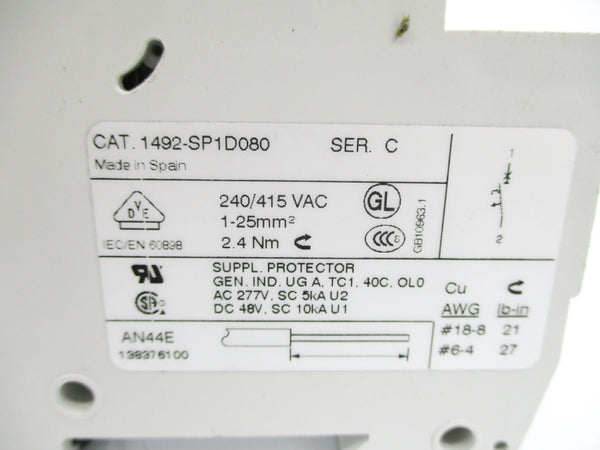 ALLEN BRADLEY 1492-SP1D080 SER. C 8A 240/415VAC NSNP