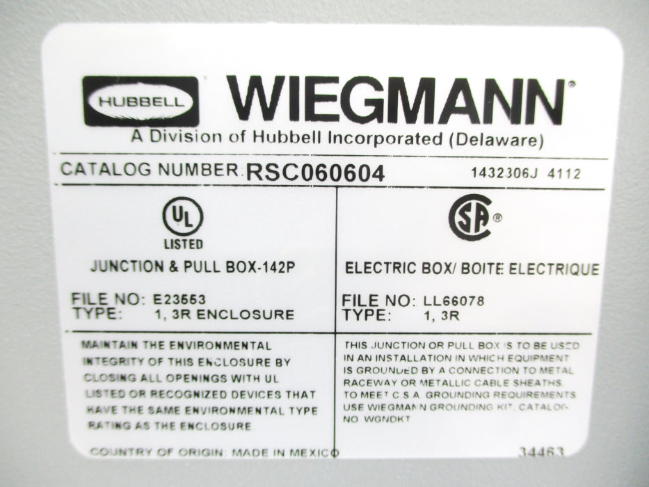 WIEGMANN RSC060604 NSNP