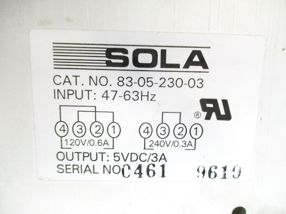SOLA 83-05-230-03 5VDC 3A UNMP