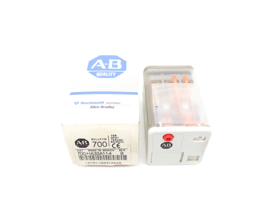ALLEN BRADLEY 700-HA33A1-1-4 SER. B 10A 120VAC (GY/BL) NSMP