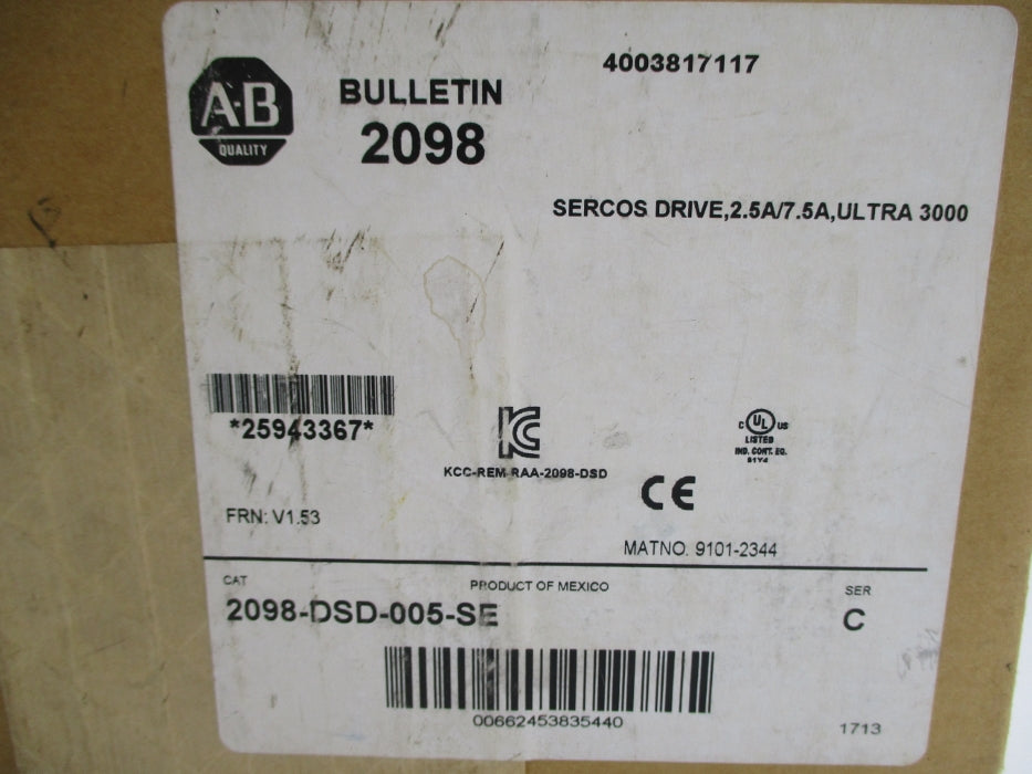 ALLEN BRADLEY 2098-DSD-005-SE SER. C F/W V1.53 NSMP
