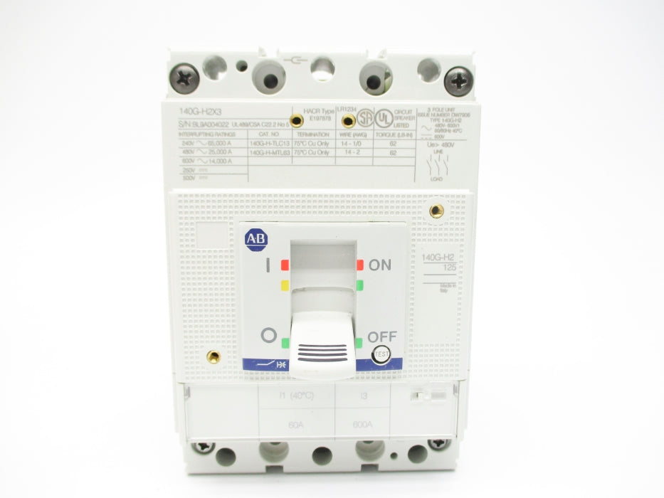 ALLEN BRADLEY 140G-H2C3-C60 SER. A 60A 480VAC (BR/WH) NSMP