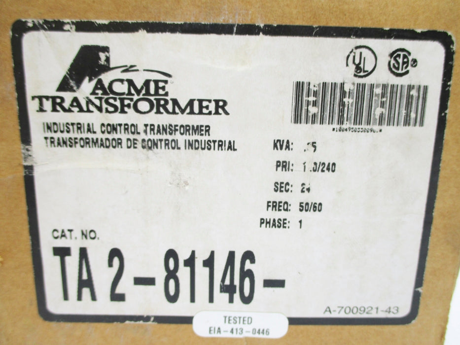 ACME TRANSFORMER TA2-81146 .25KVA NSMP