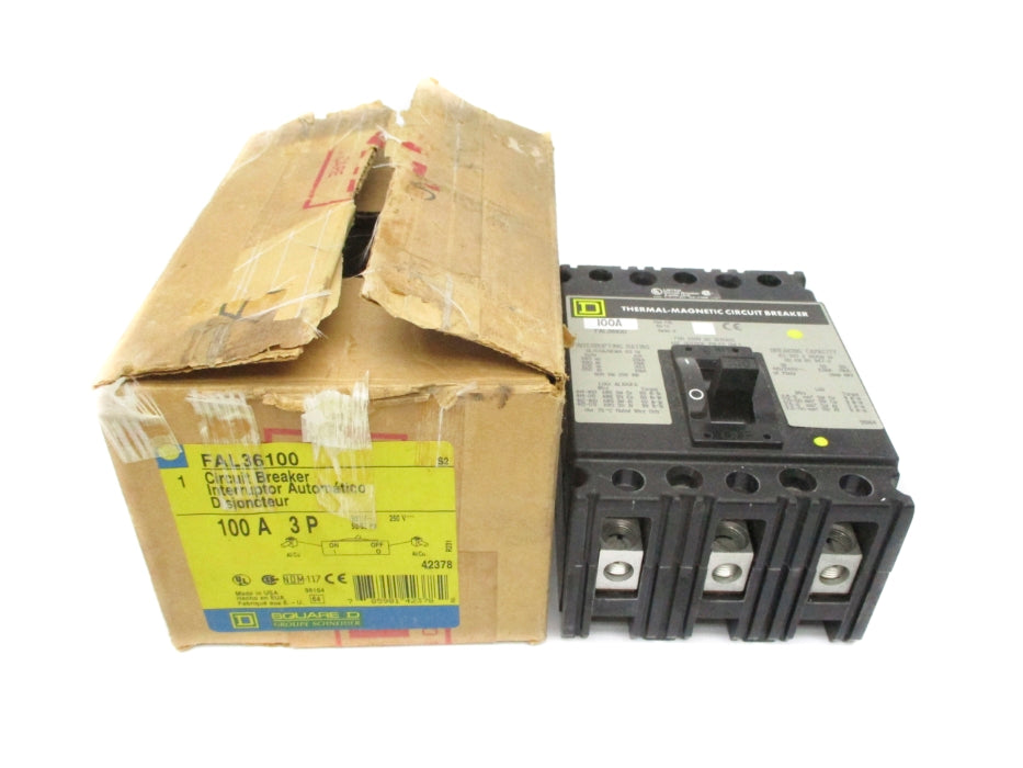 SQUARE D FAL36100 100A 600V NSMP