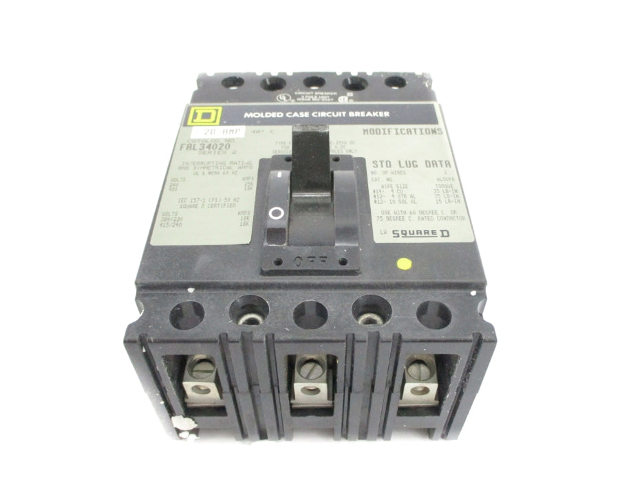 SQUARE D FAL34020 SER. 2 20A 480VAC NSNP