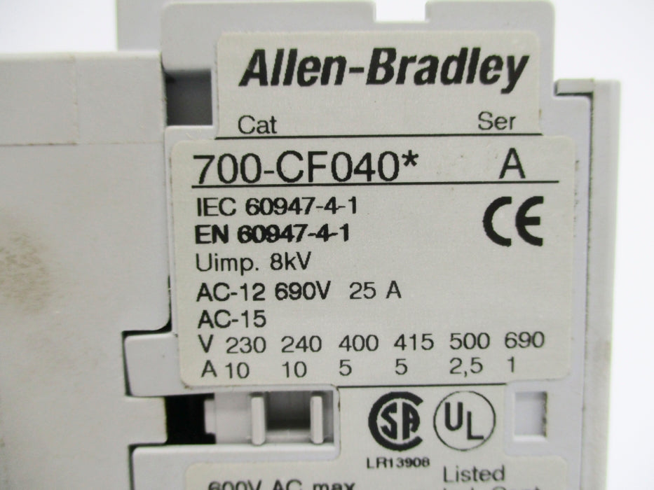 ALLEN BRADLEY 700-CF040D SER. A 110/120V NSNP