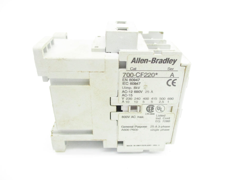 ALLEN BRADLEY 700-CF220D SER. A 110/120V (AS PICTURED1) NSNP