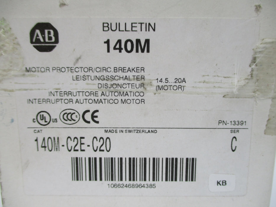 ALLEN BRADLEY 140M-C2E-C20 SER. C 690V 14.5-20A NSMP