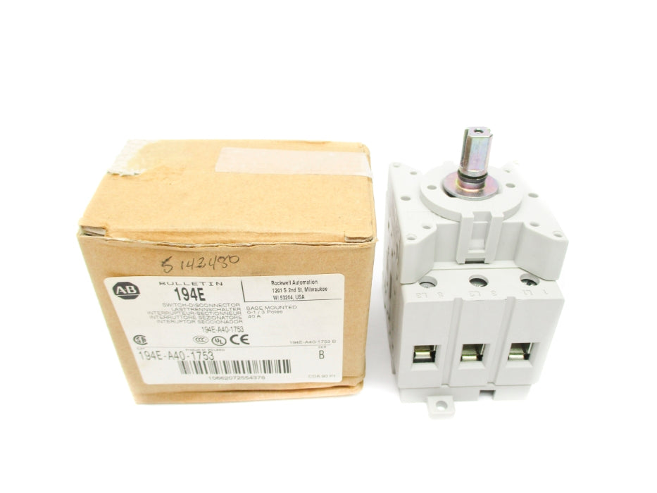 ALLEN BRADLEY 194E-A40-1753 SER. B (BR/WH) NSMP