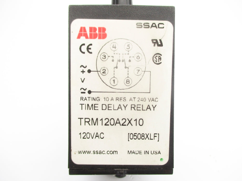ABB TRM120A2X10 120VAC 10A 0.1-10S UNMP