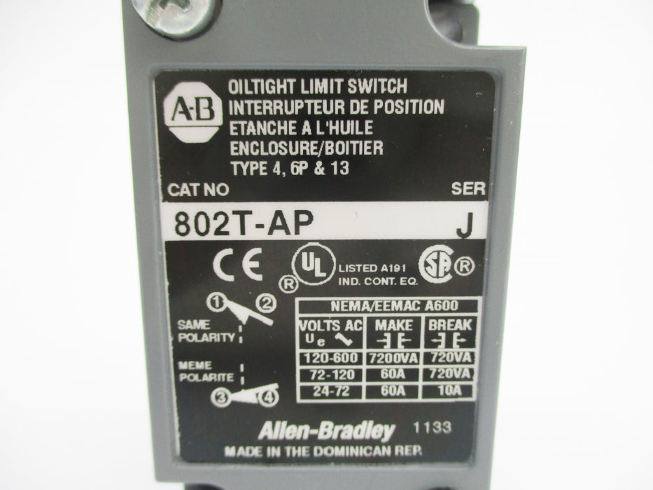 ALLEN BRADLEY 802T-AP SER. J NSNP