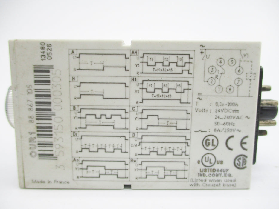 CROUZET OUR1 88-867-105 0.1S-100H 24VDC 8A UNMP
