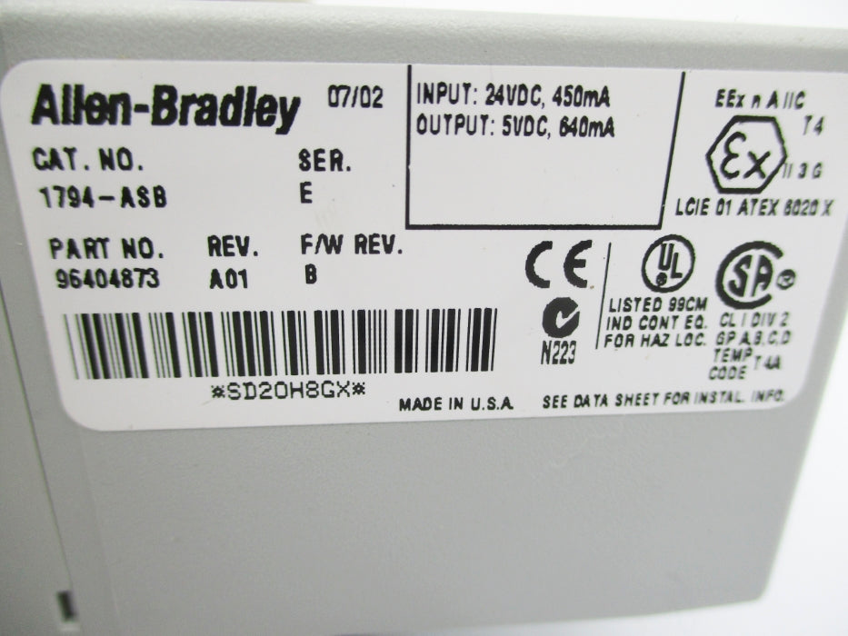 ALLEN BRADLEY 1794-ASB SER. E F/W B NSNP