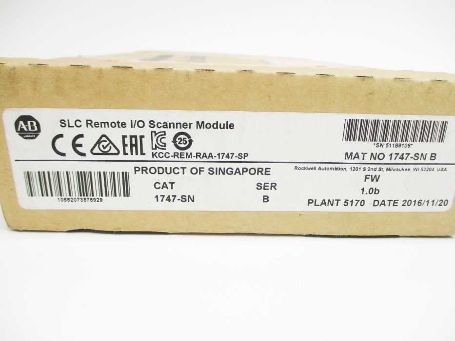 ALLEN BRADLEY 1747-SN SER. B F/W 1.0b NSMP