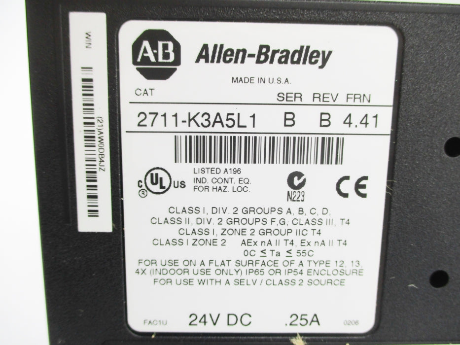 INDUSTRIAL SPARE PART 2711-K3A5L1 SER. B F/W 4.41 NSNP
