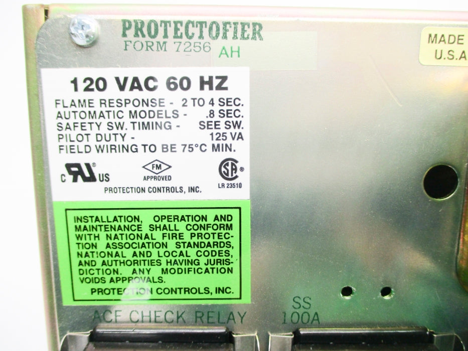 PROTECTION CONTROLS 7256AH NSNP